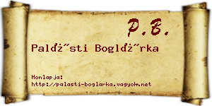 Palásti Boglárka névjegykártya